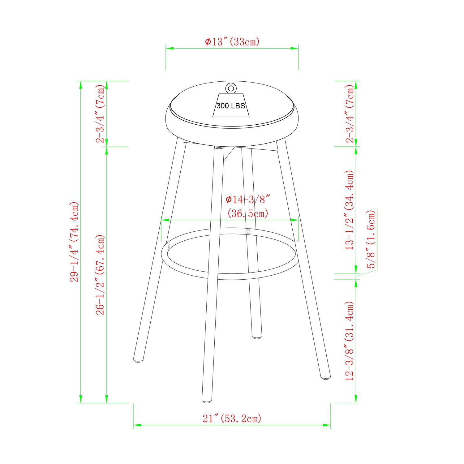 Modern Glam Upholstered Bar Stool - Rust