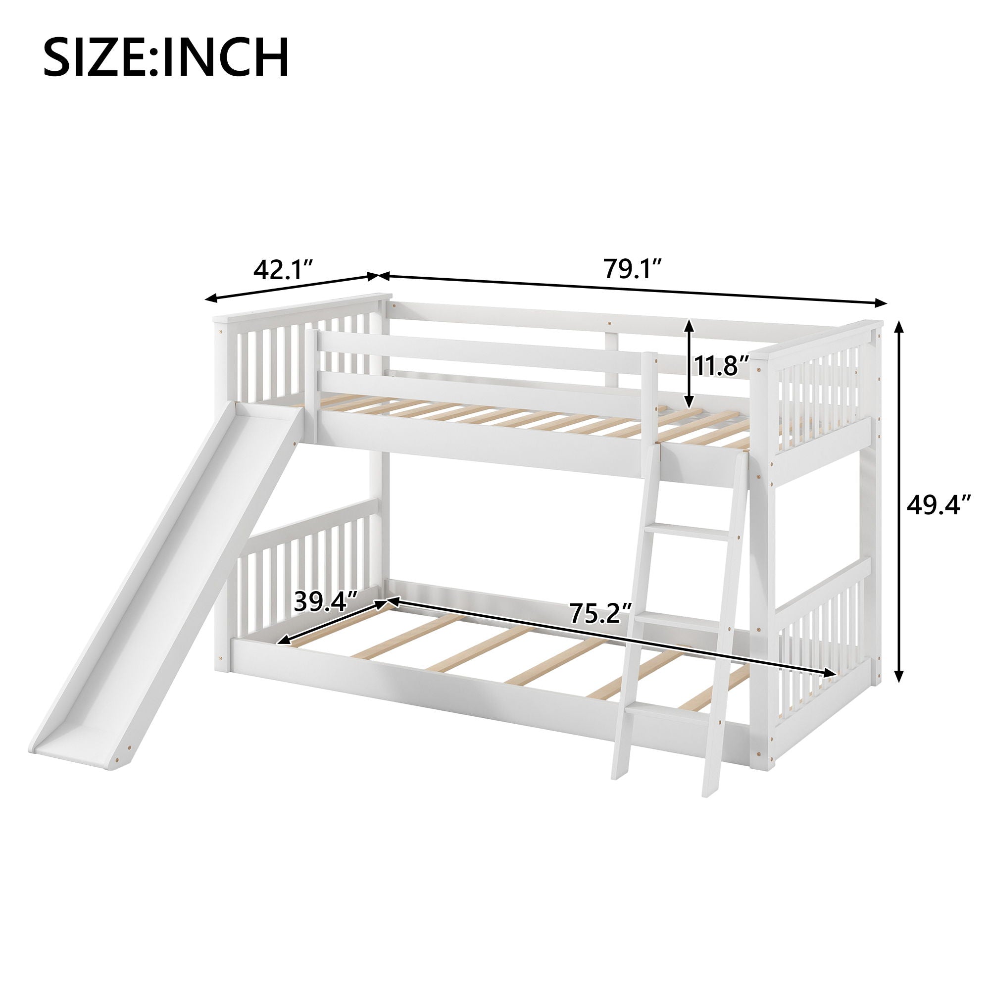 Bunk Bed &amp; Convertible Slide And Ladder