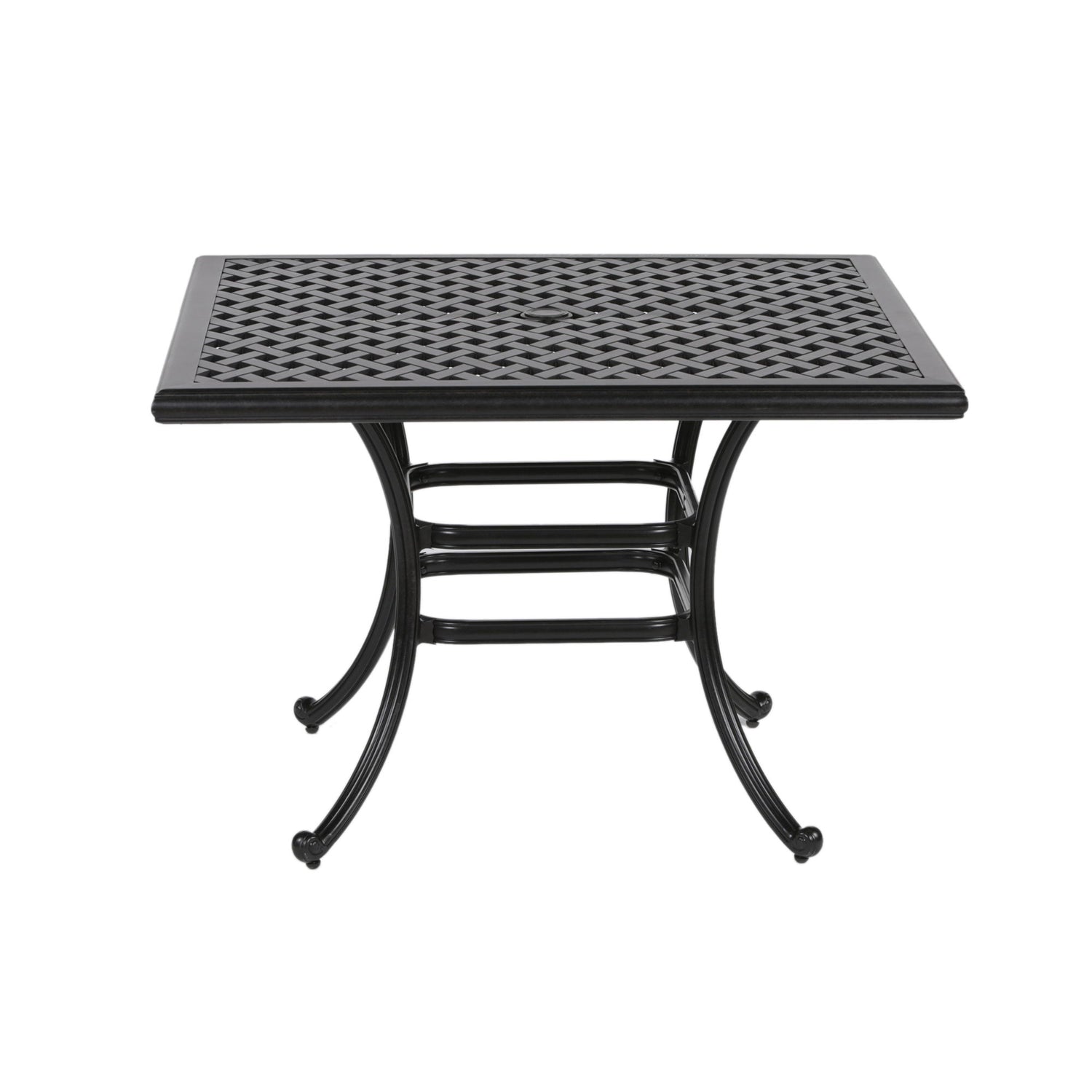 Square 4 Person 43.19&quot; Long Aluminum Dining Set With Cushions