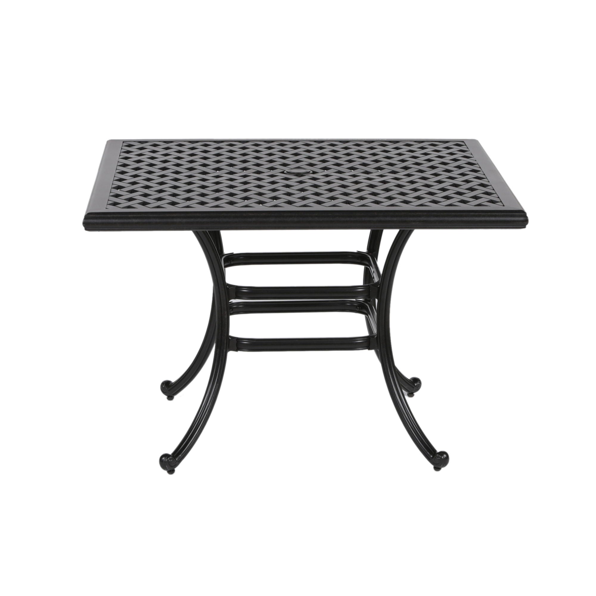 Square 4 Person 43.19&quot; Long Aluminum Dining Set With Cushions