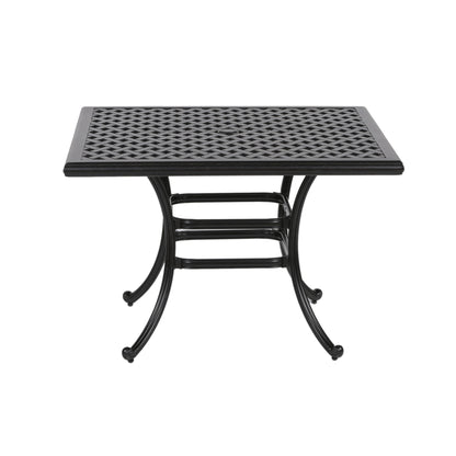 Square 4 Person 43.19&quot; Long Aluminum Dining Set With Cushions