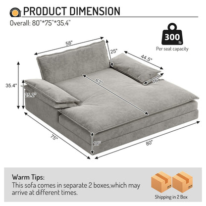 Comfortable Oversized Double Chaise Lounge Chair