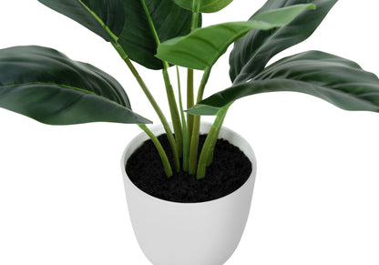 17&quot; Tall, Artificial Plant, Aureum, Indoor, Faux, Fake, Table, Greenery, Potted, Real Touch, Decorative - Green / White