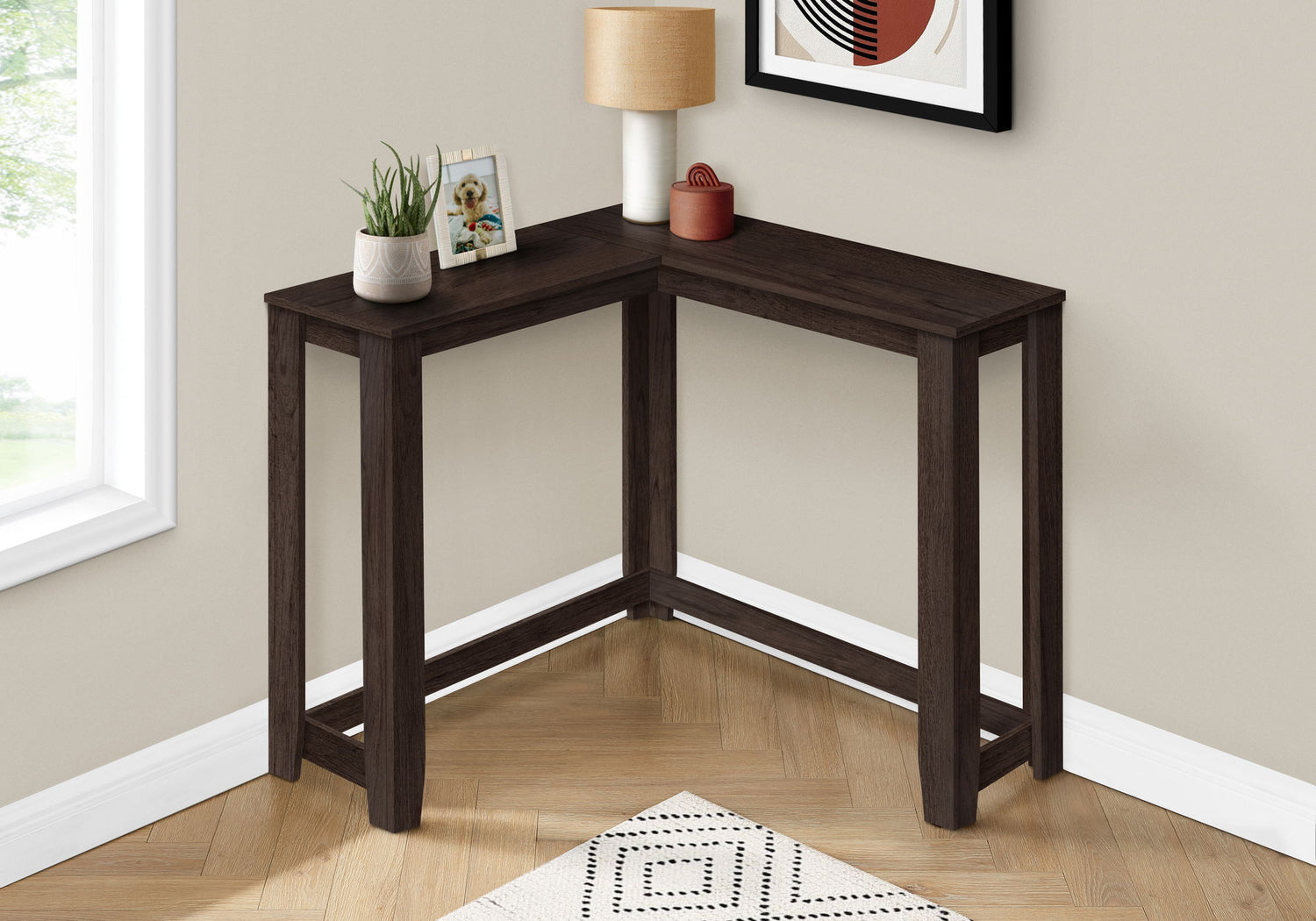 Corner Accent Console Table For Entryway, Unique Design Contemporary &amp; Modern