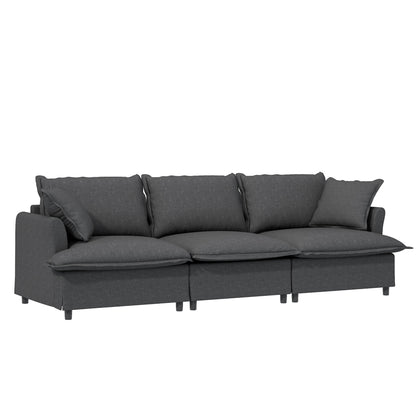 Living Room Set Modular Sectional Couch, Upholstered Sofa &amp; Armchair &amp; Movable Ottoman