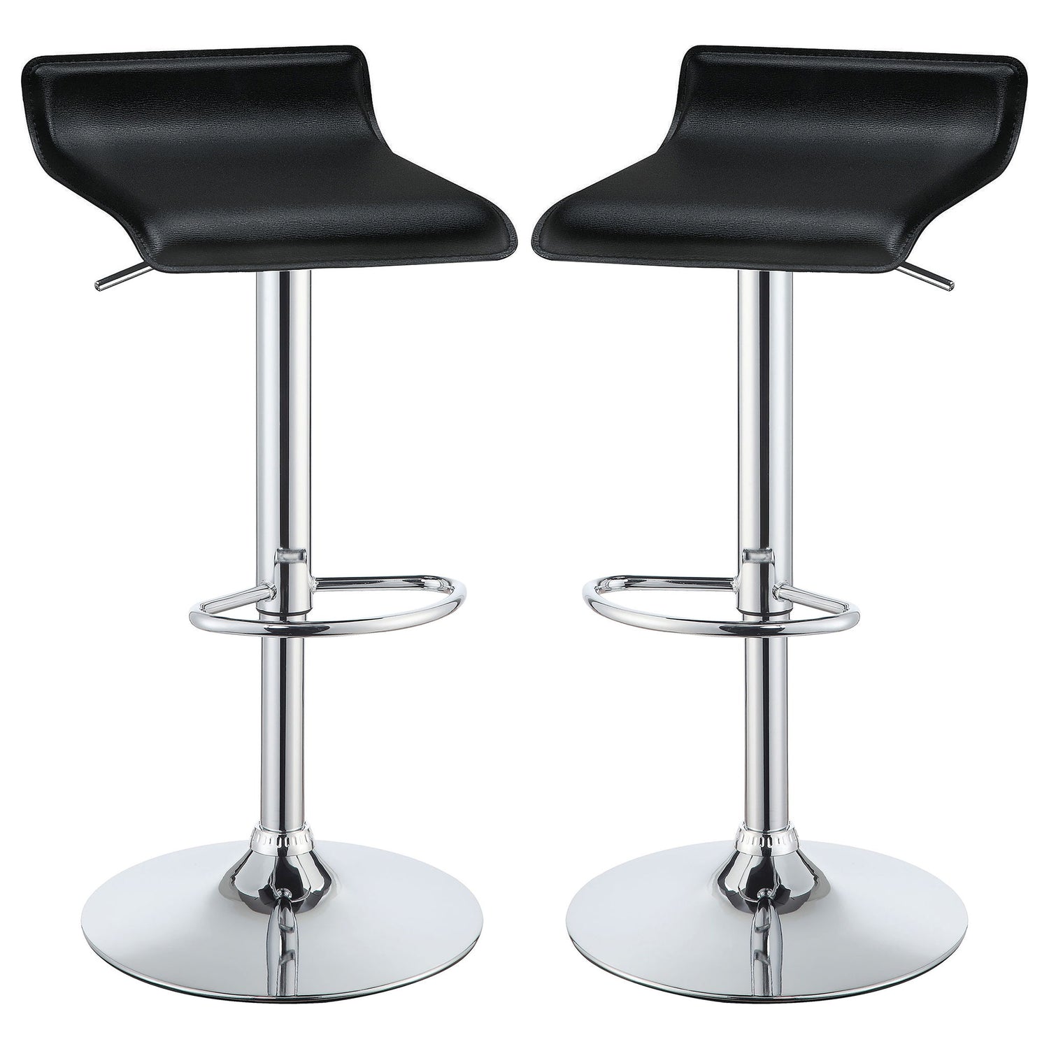 Backless Bar Stool With Adjustable Height - Black