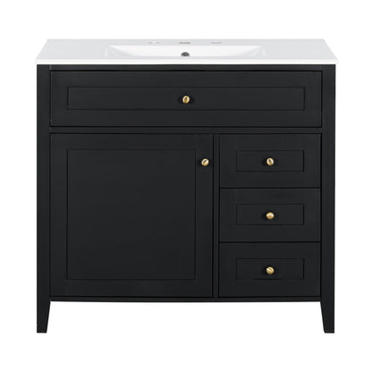 Bathroom Vanity With Sink, Cabinet With 3 Drawers And Adjustable Shelf