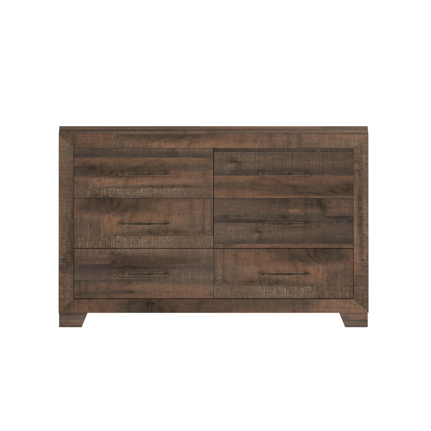 6 Drawer Wooden Dresser - Brown