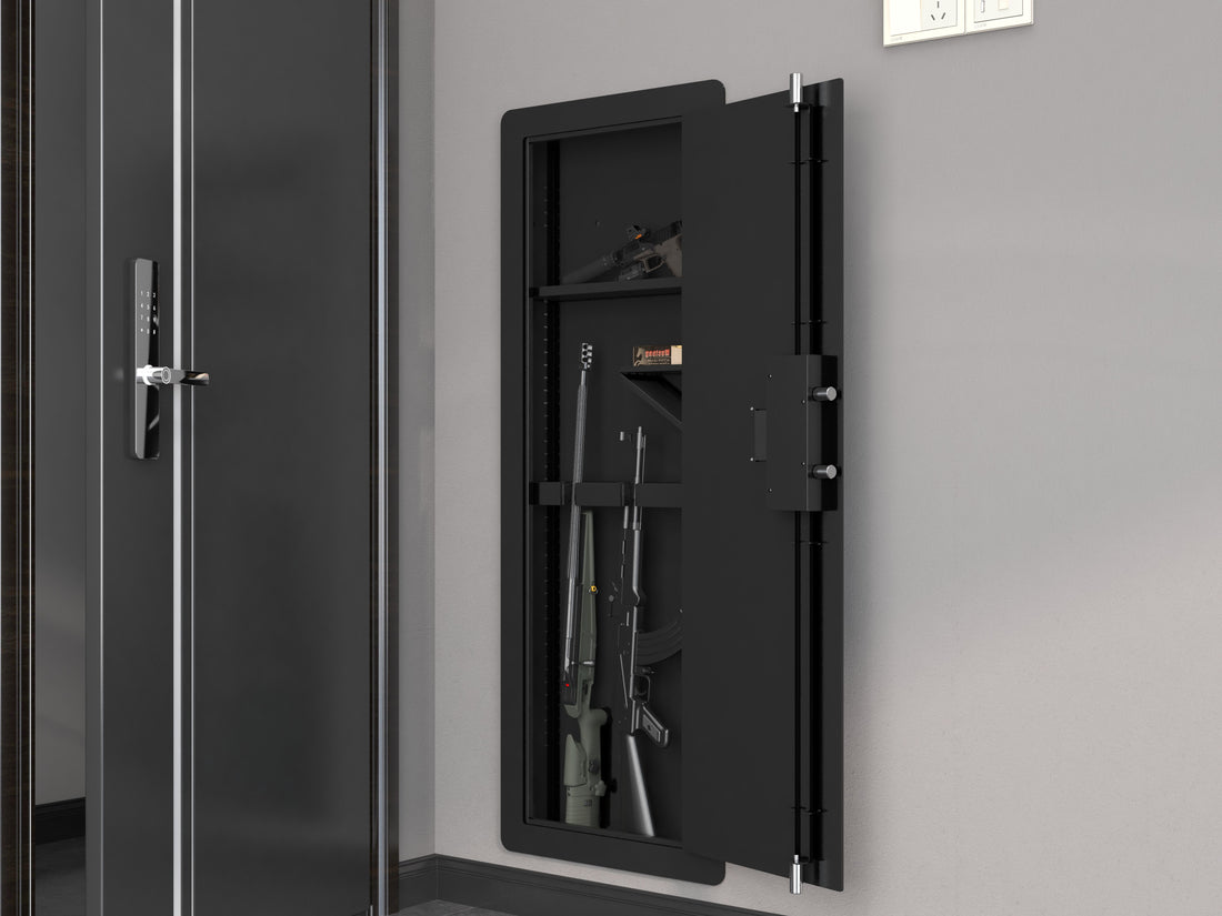 Wall Gun Safe, Gun Safes For Home, Gun Safes &amp; Cabinets, Wall Safes Between The Studs, Quick Access Rifle Safe With Removable Shelf And Digital Keypad