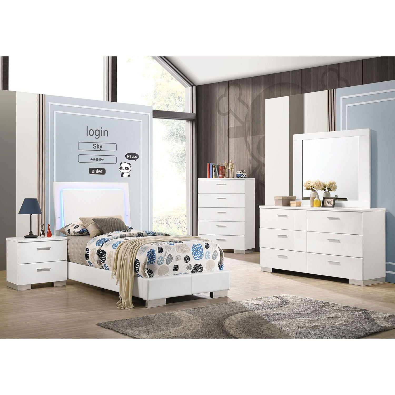 Dulcey - Bedroom Set &amp; LED