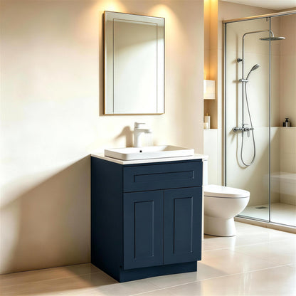 Shaker Base Cabinet With Soft-Close Drawer &amp; Double Doors, Adjustable Shelf