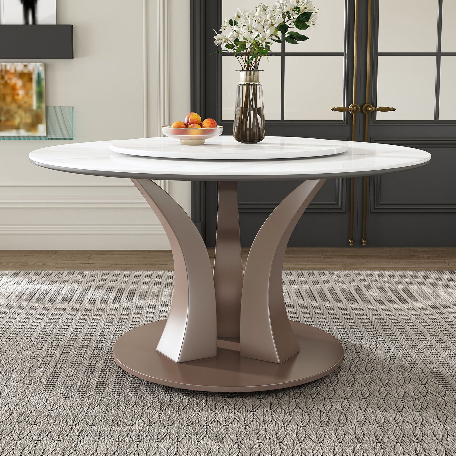 Table With Rotating Tray Scratch &amp; Heat For Kitchen &amp; Restaurant(Table Only - White