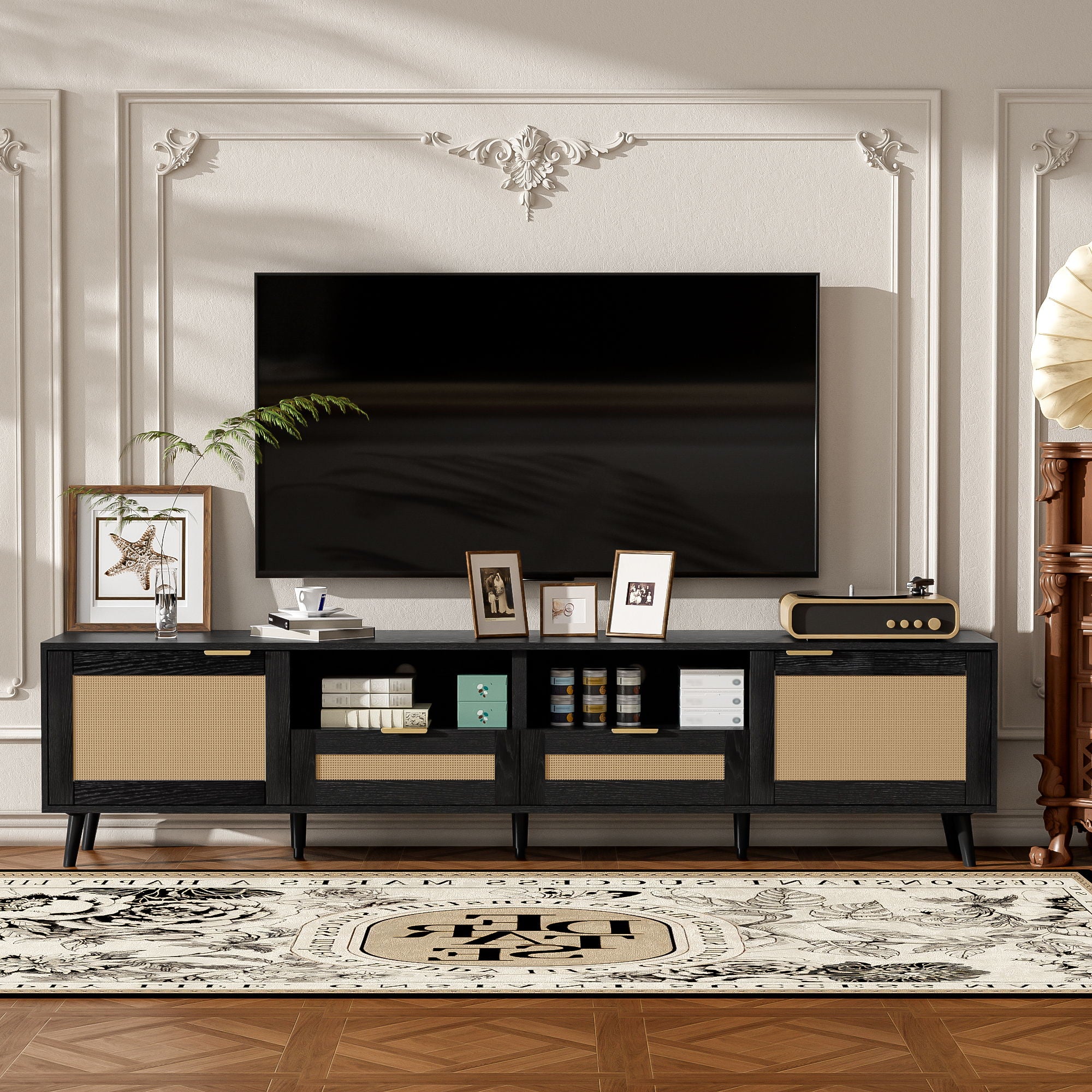 TV Stand, Media Console With Cable Management