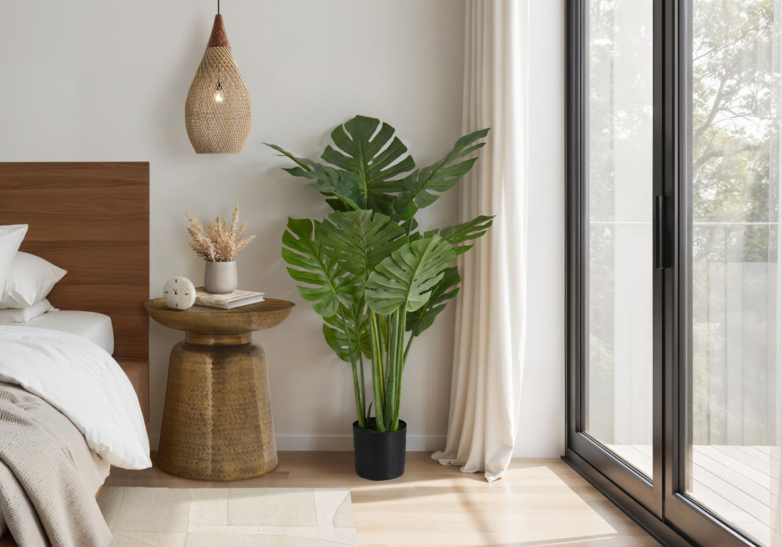 45&quot; Tall, Artificial Plant, Monstera Tree, Indoor, Faux, Fake, Floor, Greenery, Potted, Real Touch, Decorative - Green / Black