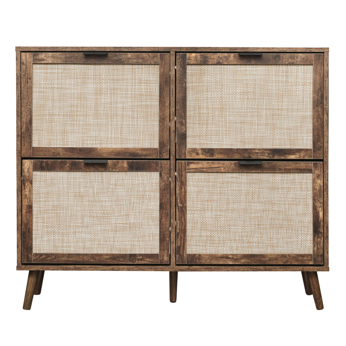 4 Door Shoe Rack, Freestanding Modern Shoe Storage Cabinet