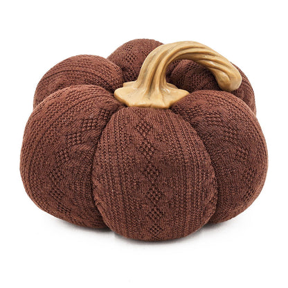 Pumpkin Ornament Decor For Holiday Harvest Festival Fall Festival &amp; Thanksgiving (Set of 2) - Dark Brown
