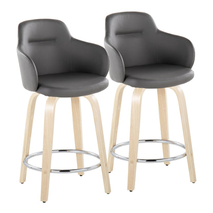 Boyne - Contemporary Fixed Height Counter Stool &amp; Swivel With Round Footrest (Set of 2)