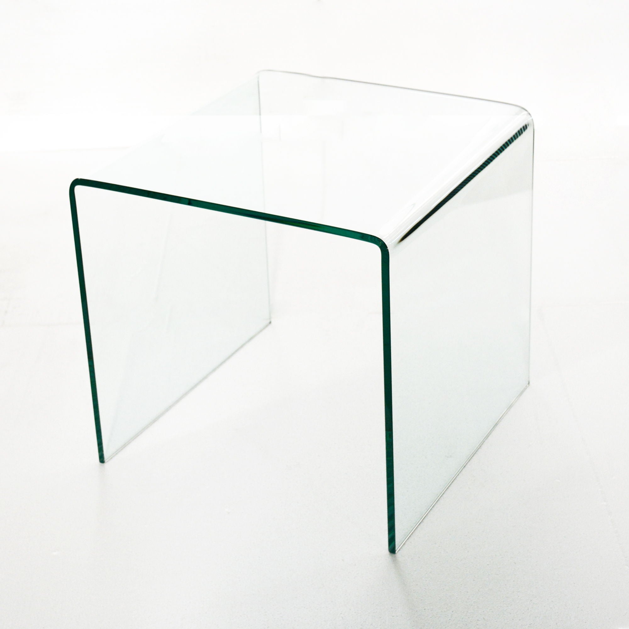 Small Clear Glass Side &amp; End Table, Tempered Glass End Table Small Coffee Table - Transparent