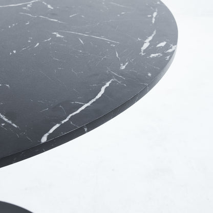 42.1&quot; Tulip Table Mid-Century Dining Table For 4-6 People With Round MDF Table Top, Pedestal Dining Table, End Table Leisure Coffee Table - Black