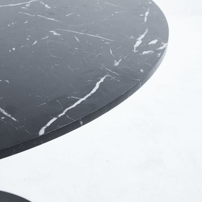 42.1&quot; Tulip Table Mid-Century Dining Table For 4-6 People With Round MDF Table Top, Pedestal Dining Table, End Table Leisure Coffee Table - Black