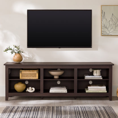Modern Transitional 3 Shelf Open Storage 70&quot; TV Stand For 80&quot; TVs