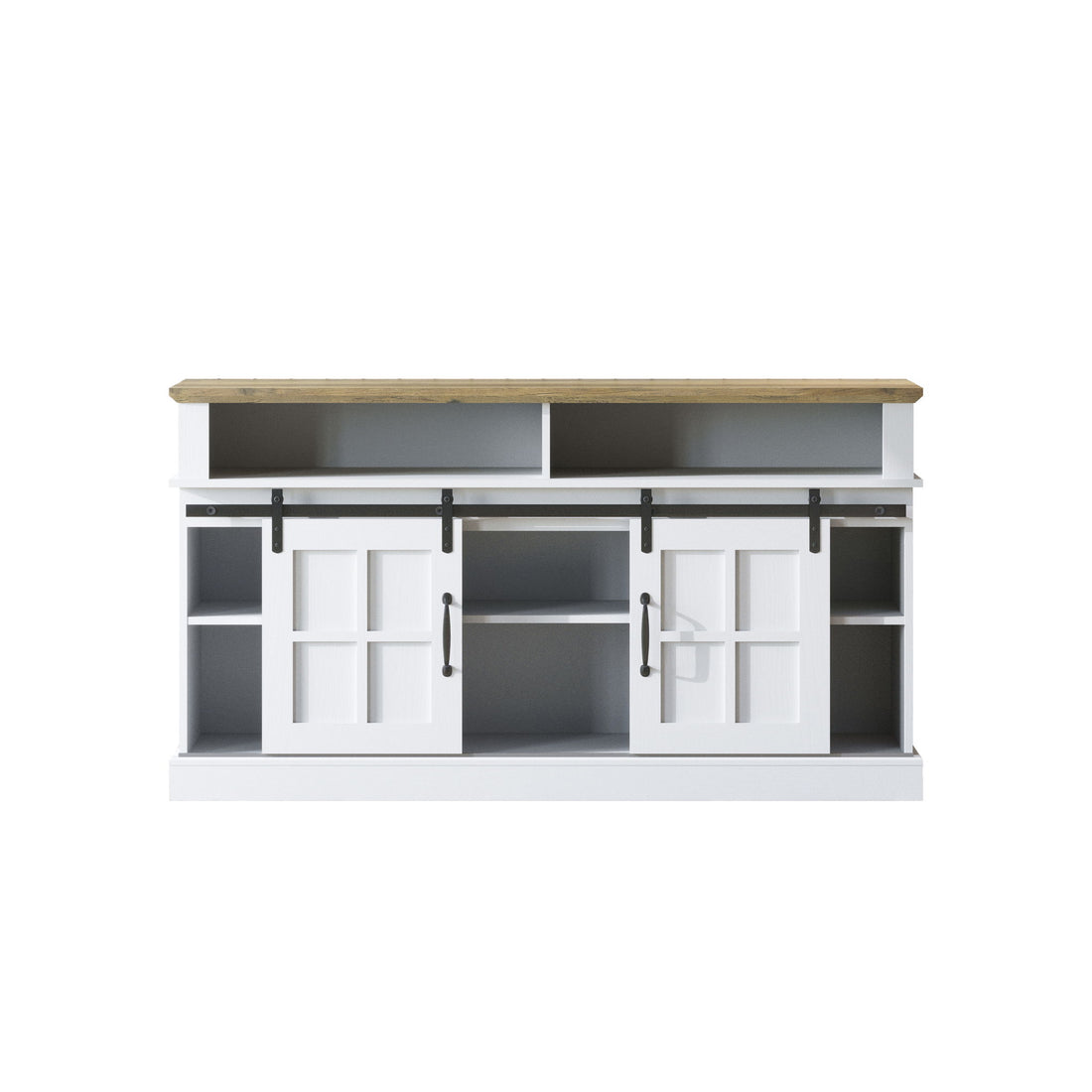 58&quot; TV Stand With Storage Cabinet And Shelves, TV Console Table Entertainment Center For Living Room, Bedroom - White
