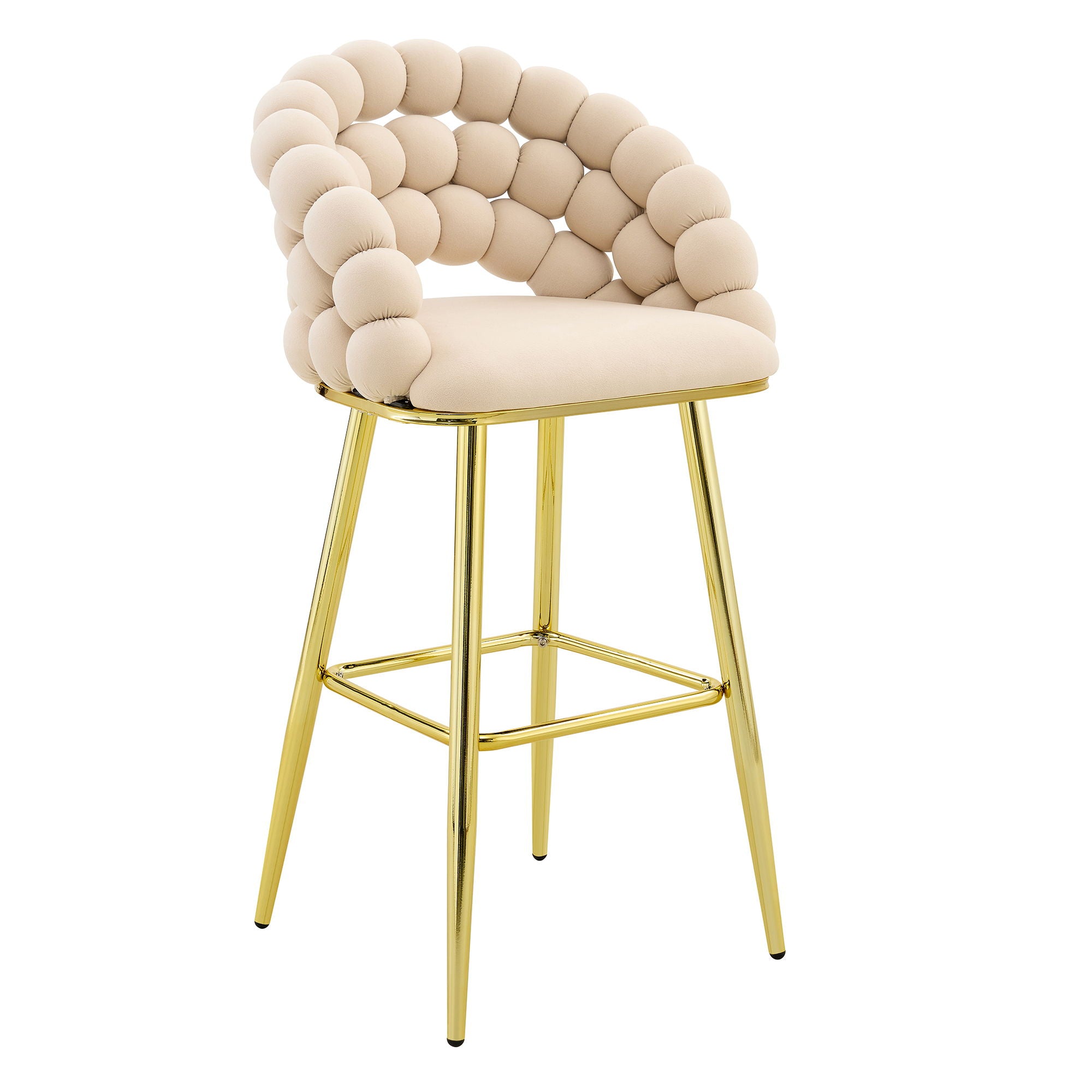 Bubble, Ball Chain Tufted Bar Chairs For Kitchen Island &amp; Home Bar (Set of 2)