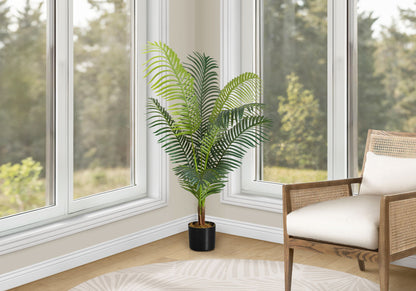 47&quot; Tall, Artificial Plant, Palm Tree, Indoor, Faux, Fake, Floor, Greenery, Potted, Real Touch, Decorative - Green / Black