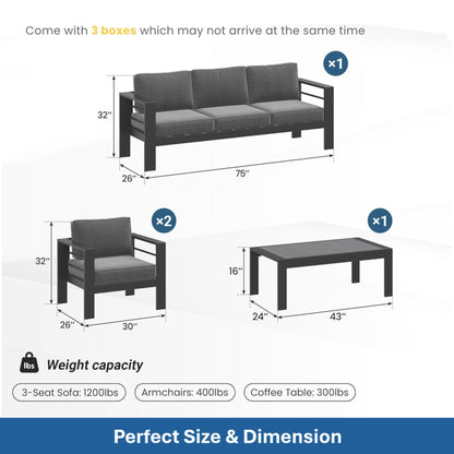 Outdoor Patio Set, All-Weather &amp; Thick Cushions