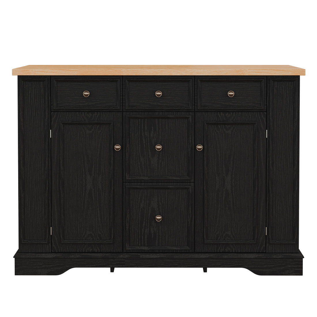 Sideboard Buffet Cabinet With 5 Drawers, 2 Cabinets, Adjustable Shelves