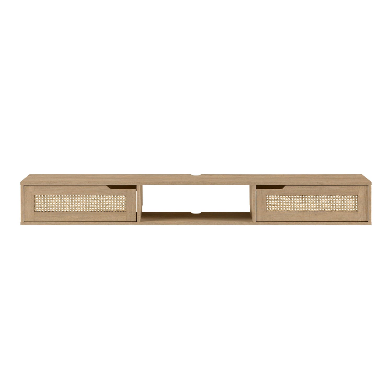 Modern Rattan Door Floating TV Stand For TVs Up To 80&quot;