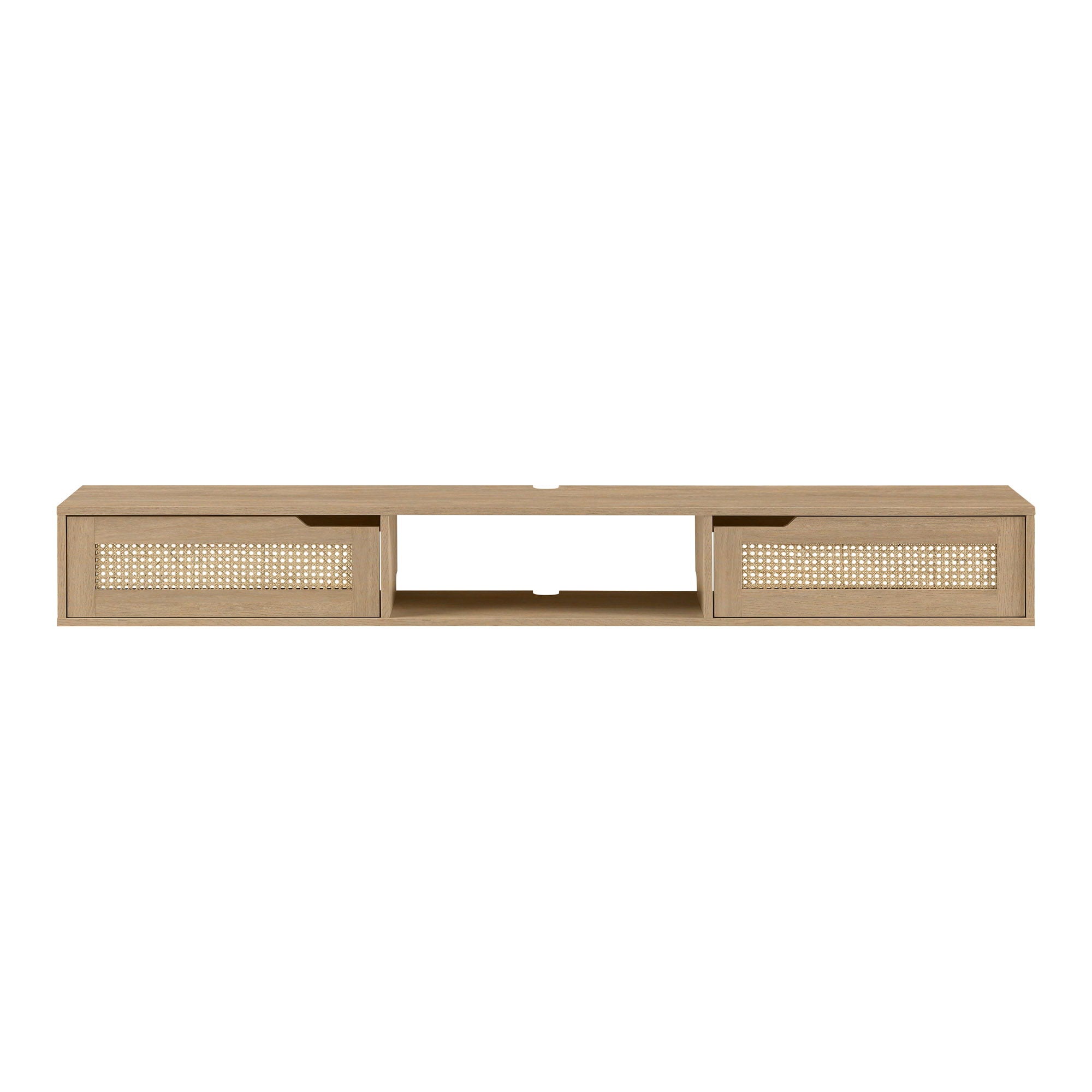 Modern Rattan Door Floating TV Stand For TVs Up To 80&quot;