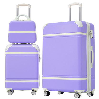 Hardshell Luggage Sets 3 Pieces 20&quot; / 28&quot; Luggages And Cosmetic Case Spinner Suitcase With Tsa Lock Lightweight