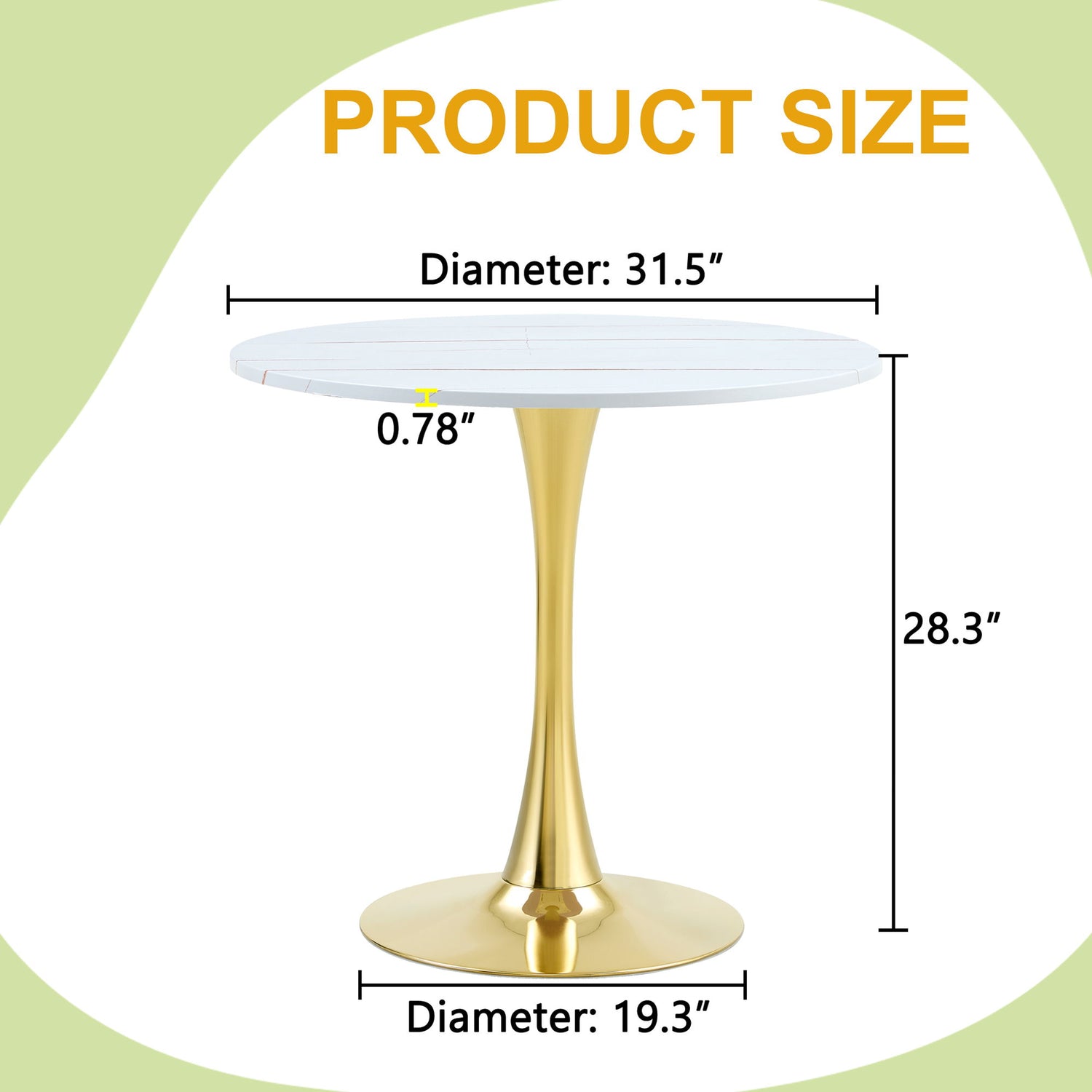 Round Dining Table &amp; Thickened Top For Kitchen