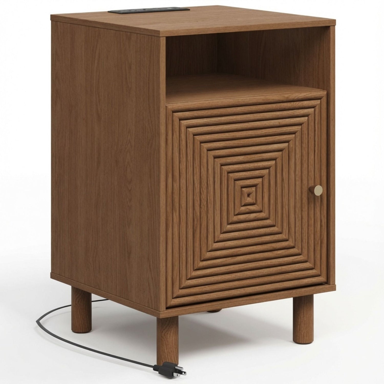 Nightstand With Charging Station &amp; Storage