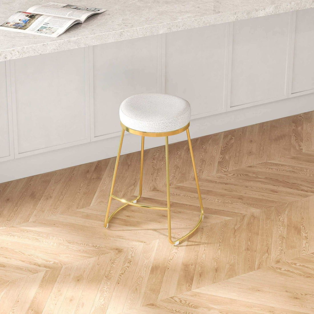 Jane - 26&quot; Mid-Century Modern Luxury Upholstered Stool