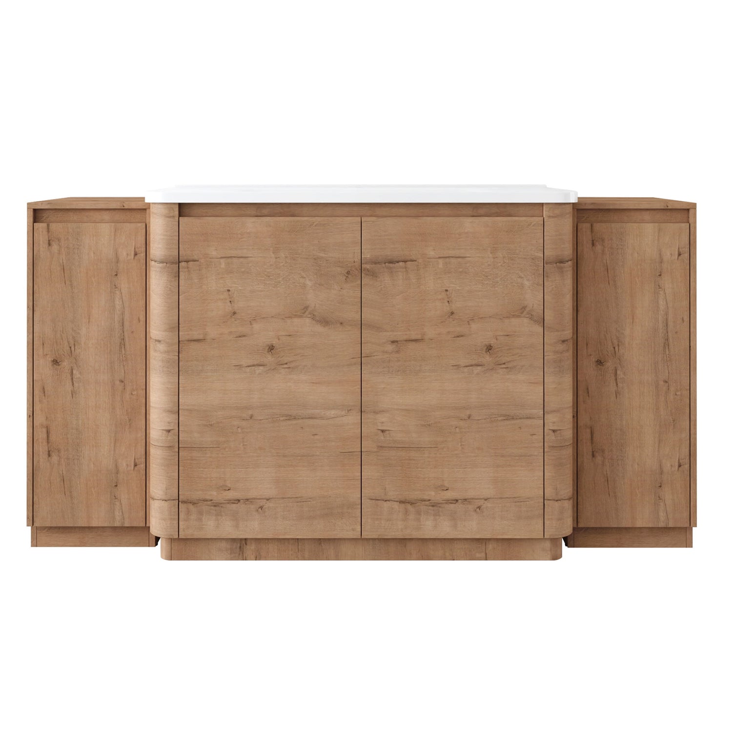 Freestanding Bathroom Vanity With Sink, 2 Small Storage Cabinets, Soft Close Doors