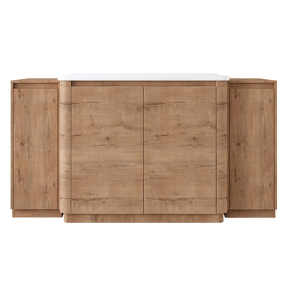 Freestanding Bathroom Vanity With Sink, 2 Small Storage Cabinets, Soft Close Doors