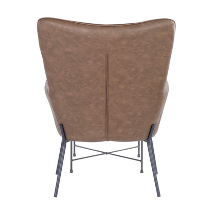 Izzy - Industrial Lounge Chair &amp; Ottoman Set