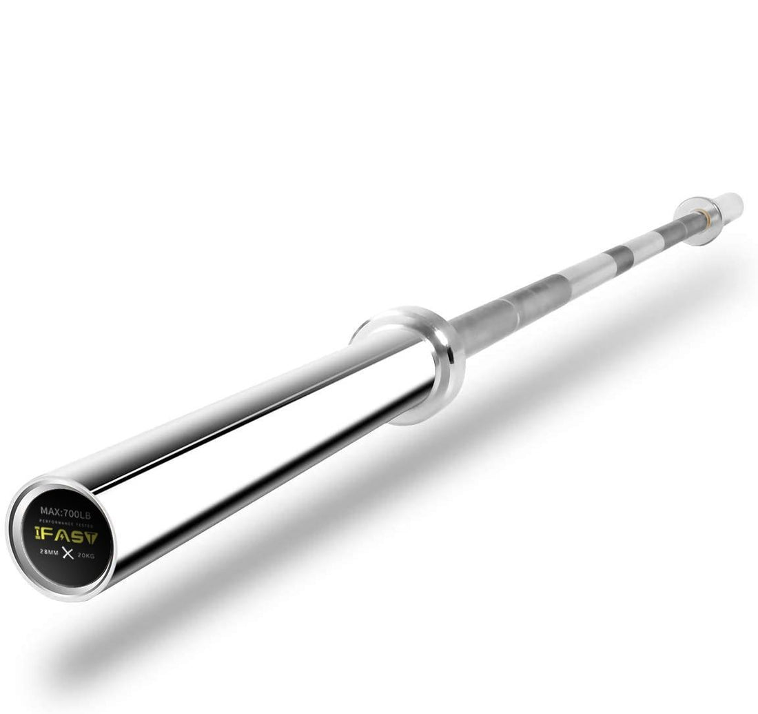 Barbell Bar For 2&quot; Olympic Plates, Home Gym Weightlifting Bar 4Ft Solid Chrome Weight Bar 5Ft Fitness Training Curl Barbell 7.2Ft - Silver