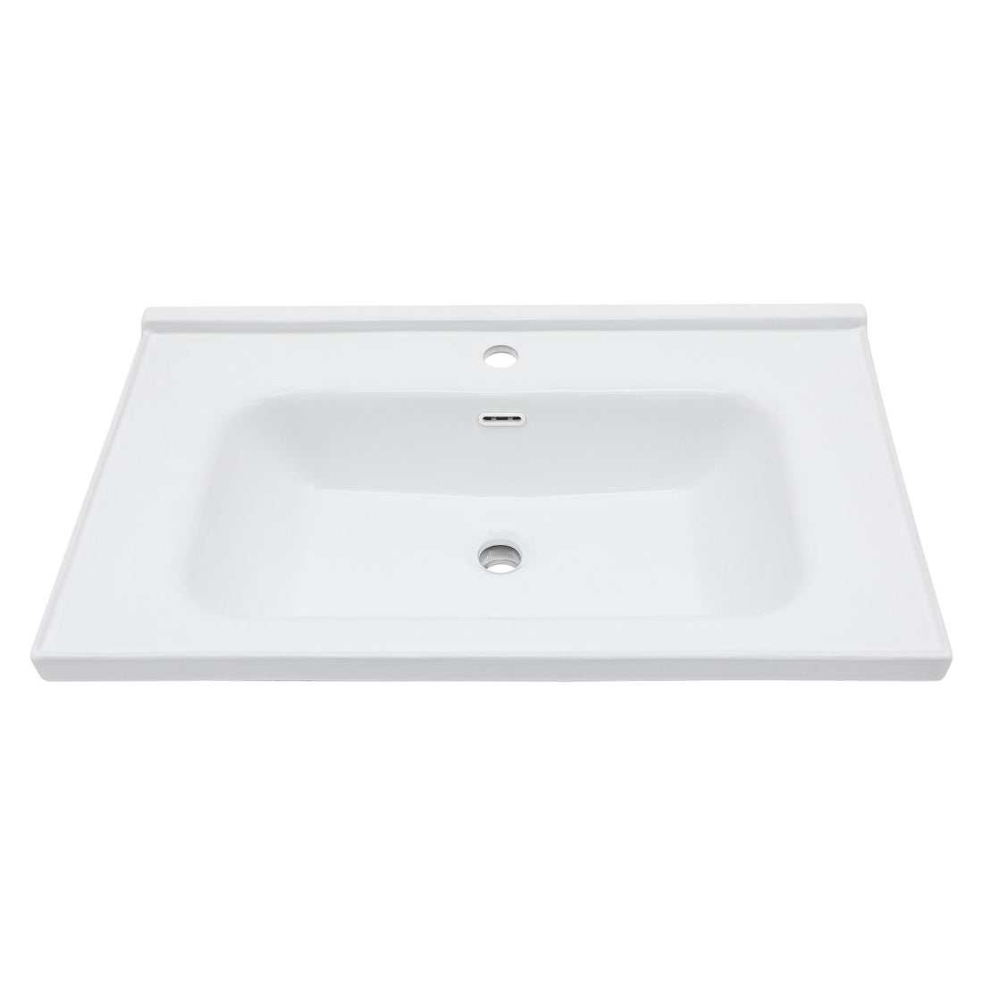Modern Rectangular Vanity Top With Overflow For Bathroom