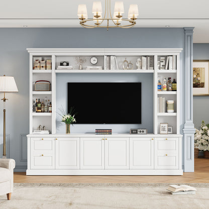 All-In-One TV Stand With Bookcase For TVs Up To 70"