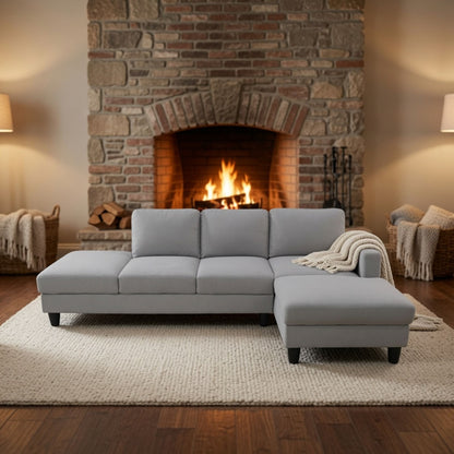 L - Shaped Sectional Sofa With Chaise &amp; Ottoman