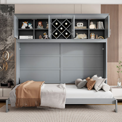 Murphy Wall Bed With Top Cabinets &amp; Wine Rack