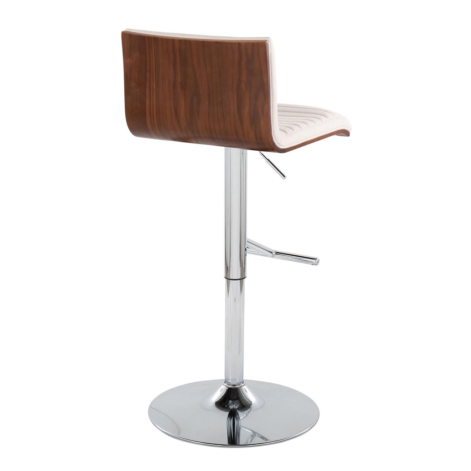 Mason - Contemporary Adjustable Barstool &amp; Swivel With Straight T Footrest (Set of 2)