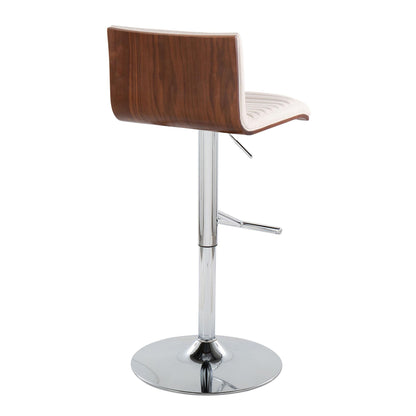 Mason - Contemporary Adjustable Barstool &amp; Swivel With Straight T Footrest (Set of 2)