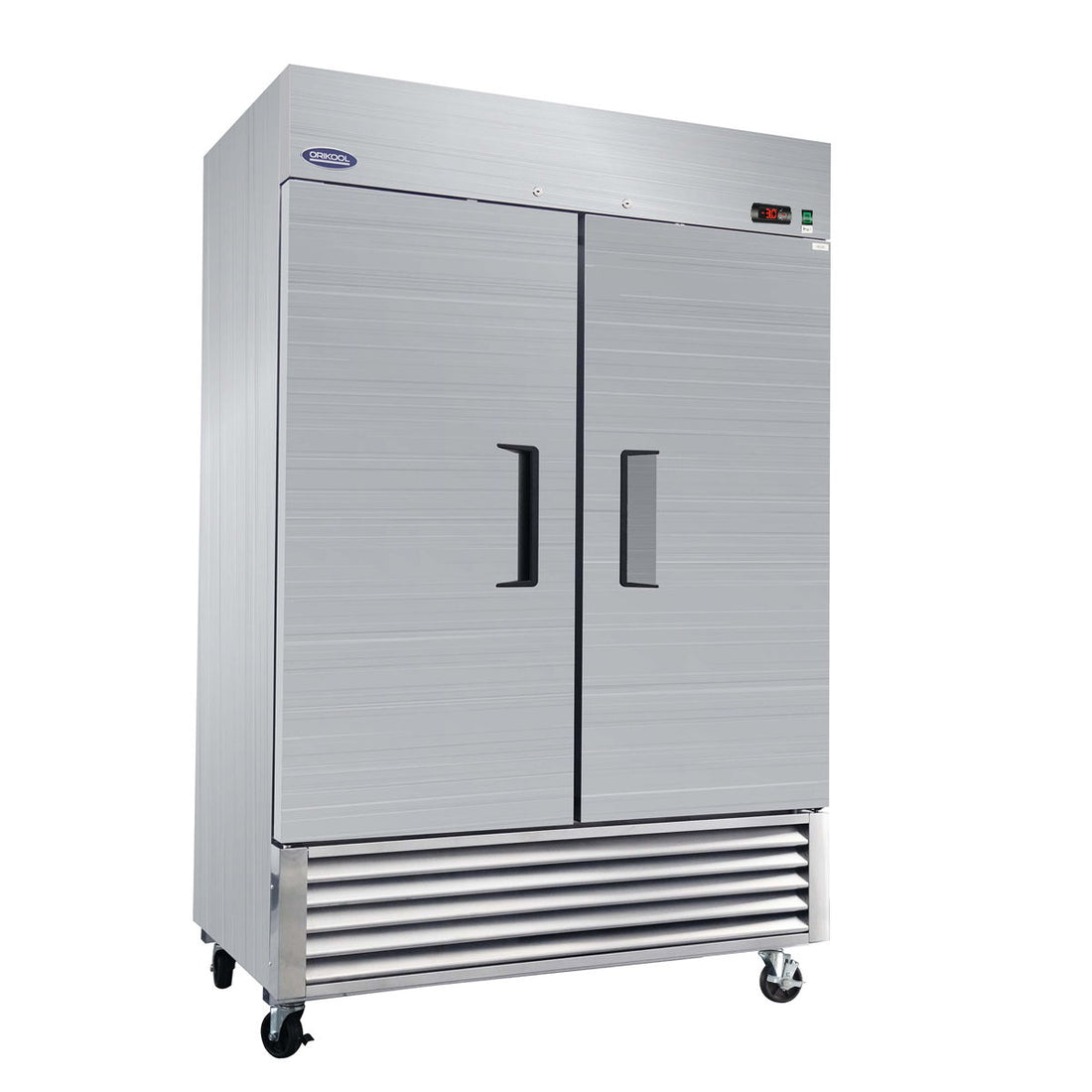 54&quot; Commercial Freezer 49 Cu.Ft With 2 Solid Door Reach-In Freezers Stainless Steel Etl Approved Upright Freeze Storage - Silver