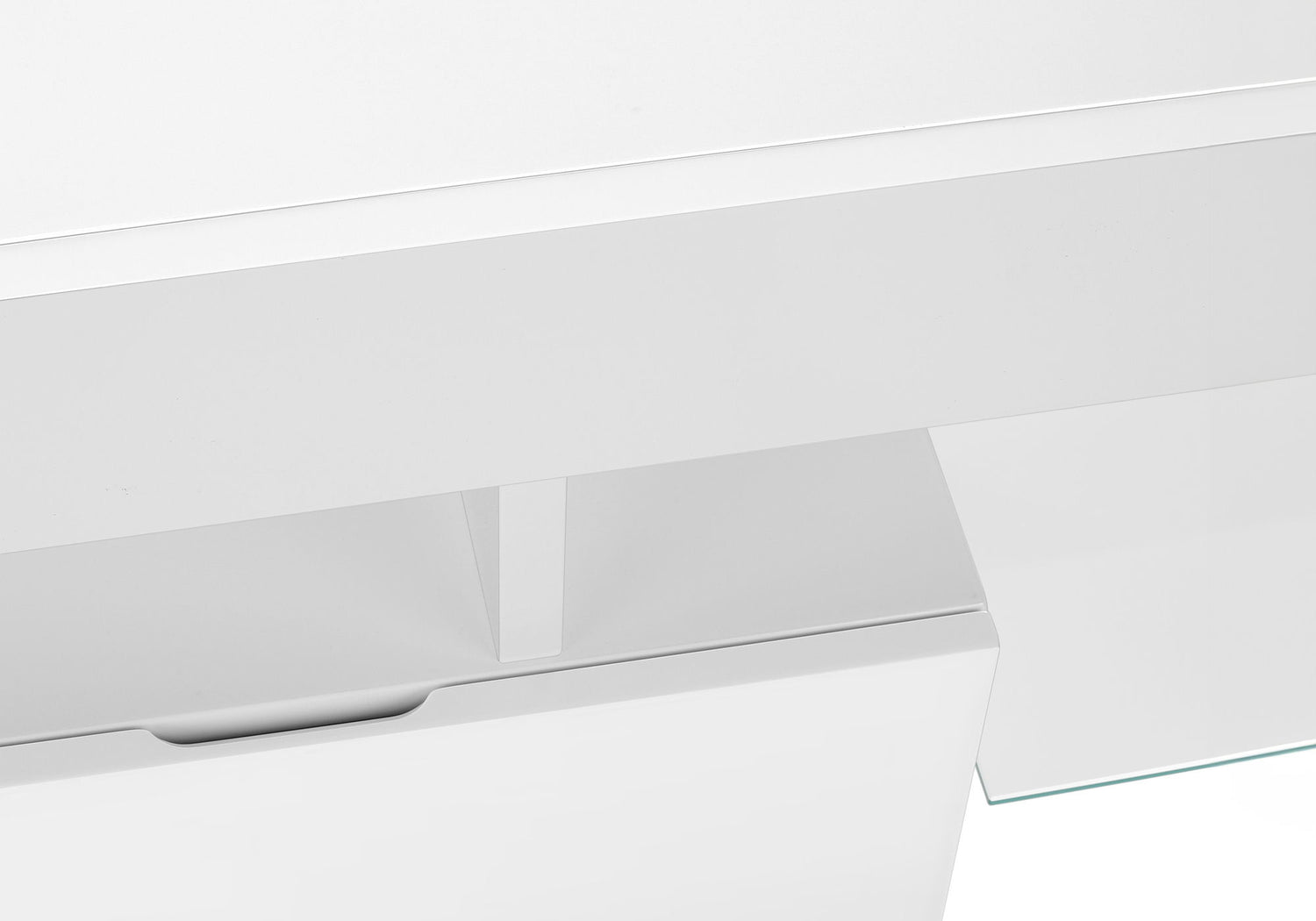 TV Stand, Console, Media Entertainment Center, Storage Cabinet, Glossy Contemporary &amp; Modern - White