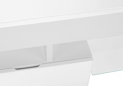 TV Stand, Console, Media Entertainment Center, Storage Cabinet, Glossy Contemporary &amp; Modern - White