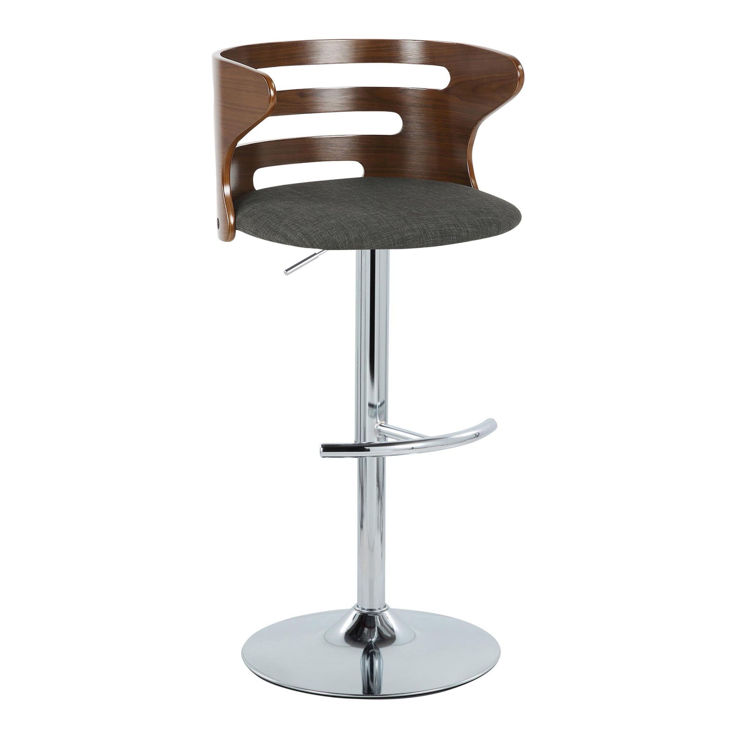 Cosi - Mid Century Modern Adjustable Barstool With Swivel &amp; Rounded T Footrest (Set of 2)